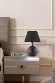 Opviq Lámpara de Mesa Balloon Negro y Dorado
